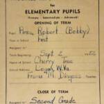 Courtesy of Bob Piros. Robert Piros 1st Grade Report Card (1952-53), Cherry Tree Grade School, Logan County, WV