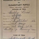 1956-57 5th Grade Report Card for Bobby Piros, Mt. Gay Elementary School. Mt. Gay Grade School Report Card, Logan County, WV