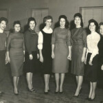 Eight girls from Logan High working for Chesapeake and Potomac Telephone Company in Washington, D.C. – 1960: Sylvia Christian, Logan; Singie Mariano, Dehue; Betty White, Yolyn; Iris Browning, Mud Fork; Lillian Porter, Dehue; Anne Easterling, Dehue; Maxine Contreras, Logan; Nancy Ferguson, Stollings. Courtesy of Lillian Porter-Smith. 1960 C&P Telephone Workers