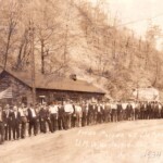 Duhue, WV UMWA Local 5869 Parade, April 23, 1934. The parade also included some of their wives and children. Courtesy of Mary Helen Morris Duhue, WV UMWA Local 5869 Parade, April 23, 1934