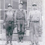 Miners in front of the lamp house at Dehue, Samuel Blevins, Arnold ?, Wesley Cladwell. Courtesy of Lillian Porter-Smith Miners in front of the lamp house at Dehue, Samuel Blevins, Arnold ?, Wesley Cladwell. Courtesy of Lillian Porter-Smith