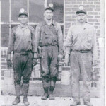 Miners in front of the lamp house at Dehue, Samuel Blevins, Arnold ?, Wesley Cladwell. Courtesy of Lillian Porter-Smith Miners in front of the lamp house at Dehue, Samuel Blevins, Arnold ?, Wesley Cladwell. Courtesy of Lillian Porter-Smith
