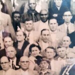 1950s Dehue Local 5869 at the UMWA Convention in Cincinnati, Ohio. Third Row R-L are Luke Rutherford, Bill Easterling and Gabriel Canellas. Courtesy of Lillian Porter Smith. 1950s Dehue Local 5869 at the UMWA Convention in Cincinnati, Ohio.