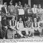 1915, the men who opened the Omar field. Photo from Page 71 of the Centennial Program Booklet published by the City of Logan in 1952. 1915 miners at Omar, WV