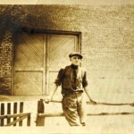 Logan, WV telephone employee John Millard Perdue courtesy Eva Perdue. “My grandfather John Millard Perdue worked for the telephone company in Logan. I have this picture with 1917 and Duty House in Logan written on the back.” 1917 Logan, WV telephone employee John Millard Perdue
