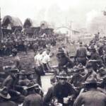 Troops camped at Blair during the Battle of Blair Mountain. <br />Photo courtesy of Kenny King via Emmett Ray Adkins. Troops camped at Blair, WV