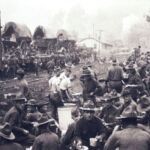 Troops camped at Blair during the Battle of Blair Mountain. <br />Photo courtesy of Kenny King via Emmett Ray Adkins. Troops camped at Blair