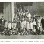 Student Body and Teachers at Three Forks School<br />1922 Man High School Yearbook. 1922-man-high-school-p60