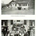 School Building and Student Body and Teachers at Lundale<br />1922 Man High School Yearbook Courtesy of Corby Walls. 1922-man-high-school-p64