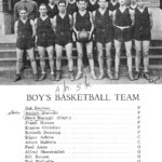 1931 Logan High School basketball team with Adolph (Rudy) Marushi (front row, third from left). Photo submitted by Bill Marushi, nephew. 1931 Logan High School Basketball Team Photo
