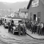 Miners collecting their pay 1937 Beckley, West Virginia. Courtesy of Jack Williams. Image 4691. 1937 photo of miners collecting their pay, Beckley, West Virginia.
