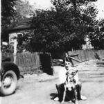 1938 Gabor Tarkany with his dog, Prince at Fisher Bottom. Ref. image 11564. 1938 Gabor Tarkany at Fisher Bottom, Logan County, WV