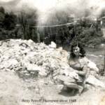 Betty Petroff Thompson with the upper end of Cherry Tree in the background -1948 Betty Petroff Thompson with the upper end of Cherry Tree in the background -1948