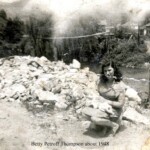 Betty Petroff Thompson with the upper end of Cherry Tree in the background -1948 Betty Petroff Thompson with the upper end of Cherry Tree in the background -1948