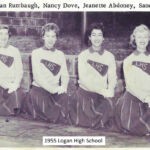 1955 LHS Cheerleaders Logan, WV, 1955 LHS Cheerleaders, Marilyn Abdoney, Susan Rumbaugh, Nancy Dove, Jeanete Aboney, Sandra Stone, Joan Vannoy.