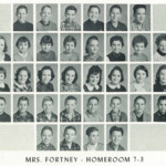 1960 Homeroom 7-3, Mrs. Fortney. 1-2 Johnny Adkins, 1-4 William Harrison, 2-7 Sharon Daily, 3-3 Donna Ferguson, 3-8 Susan Hurst, 4-5 Walt Brewer, 4-6 Richard Husarick, 4-8 Richard Moore. 1960 Homeroom 7-3, Mrs. Fortney