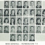 1960 Homeroom 7-5, Miss Kendall. 1-2 Larry Maynard, 1-3 David McCormick, 1-4 Charles Adams, 3-2 Martha Slate, 4-2 Doug Brooks, 4th Johnny Abott, 4-8 David Henderson, 5-1 Tommy Linkous, 5-2 Johnny Ramsey, 5-4 Jim Mullins. 1960 Homeroom 7-5, Miss Kendall