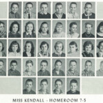 1960 Homeroom 7-5, Miss Kendall. 1-2 Larry Maynard, 1-3 David McCormick, 1-4 Charles Adams, 3-2 Martha Slate, 4-2 Doug Brooks, 4th Johnny Abott, 4-8 David Henderson, 5-1 Tommy Linkous, 5-2 Johnny Ramsey, 5-4 Jim Mullins. 1960 Homeroom 7-5, Miss Kendall