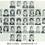 1960 Homeroom 7-8, Miss Clark. 1-3 Arnold Booth, 1-4 Grover Wellman, 2-1 Mary Newman, 2-2 Sharon Justice, 2-4 Elsie Dyer, 2-5 Kay Smith, 2-6 Betty Lewis, 3-2 Sharon Vance, 3-4 Margie Blankenship, 3-5 Linda Husarick, 3-6 Carol Smith, 3-7 Linda Daughtery, 4-3 Johnny Rainwater, 4-5 Jesse Martin, 4-6 Douglas Cobbs, 4-7 Obbie Cobbs, 5-4 Michael Lowe. 1960 Homeroom 7-8, Miss Clark