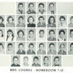1960 Homeroom 7-10, Mrs Cogbill. 1-2 Jonny Bobo, 2-1 Vicky Adkins, 2-2 Linda Hinkle, 3- 7 Jennifer Bevino, 5-1 Chester Cook. 1960 Homeroom 7-10, Mrs Cogbill
