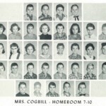 1960 Homeroom 7-10, Mrs Cogbill. 1-2 Jonny Bobo, 2-1 Vicky Adkins, 2-2 Linda Hinkle, 3- 7 Jennifer Bevino, 5-1 Chester Cook. 1960 Homeroom 7-10, Mrs Cogbill