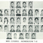 1960 Homeroom 7-10, Mrs Cogbill. 1-2 Jonny Bobo, 2-1 Vicky Adkins, 2-2 Linda Hinkle, 3- 7 Jennifer Bevino, 5-1 Chester Cook. 1960 Homeroom 7-10, Mrs Cogbill