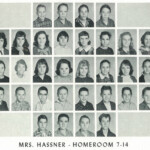 1960 Homeroom 7-14, Mrs. Hassner. 2-5 Sandra Workman, 2-6 Lois Cremeans, 3-6 Joan Baker, 3-8 Ruby Curry, 4-5 Ott Damron. 1960 Homeroom 7-14, Mrs. Hassner