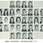 1960 Homeroom 7-14, Mrs. Hassner. 2-5 Sandra Workman, 2-6 Lois Cremeans, 3-6 Joan Baker, 3-8 Ruby Curry, 4-5 Ott Damron. 1960 Homeroom 7-14, Mrs. Hassner