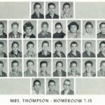 1960 Homeroom 7-15, Mrs. Thompson. 2-1 Mary Tackett, 5-3 Wilburn Hoskins 1960 Homeroom 7-15, Mrs. Thompson