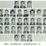 1960 Homeroom 7-15, Mrs. Thompson. 2-1 Mary Tackett, 5-3 Wilburn Hoskins 1960 Homeroom 7-15, Mrs. Thompson