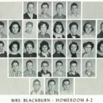 1960 Homeroom 8-2, Mrs. Blackburn. 1- 1st David Ferrell, 2nd Ronald Tacket, 3rd Larry Lowe, 5th 2- 1st Norma Chafin, 5th Sharon Gingise, 7th Nancy Mullins 3- 1st Phyllis Black, 2nd Frances Keener, 4th Rebecca Zirkle, 6 4-1st David Douglas, 2nd Herbert Stapleton, 4th Ronnie Sammons, 6th David Cox, 5- 3rd Jay Casey. 1960 Homeroom 8-2, Mrs. Blackburn
