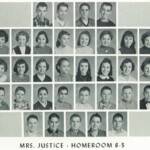 1960 Homeroom 8-5, Mrs. Justice. 1- 2nd Cletus Farley, 3rd Tennis Baisden, 4th Fred Bailey 2- 2nd Patty Conley, 3rd Leah Sluss, 4th Linda Bumgarner, 5th Darlene Maynard, 7th Sandra Young, 8th Shirley McClure 3- 2nd Brenda Elkins, 3rd Francy Wilson, 4th Joyce Lancaster, 6th Susan Kitchen, 7th Jane Milne 4- 2nd Roger Clevenger, 3rd Pete Eiland, 7th Bertie Butcher 5- 1st Harold McMillen, 2nd Gary Callwell. 1960 Homeroom 8-5, Mrs. Justice