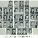 1960 Homeroom 8-5, Mrs. Justice. 1- 2nd Cletus Farley, 3rd Tennis Baisden, 4th Fred Bailey 2- 2nd Patty Conley, 3rd Leah Sluss, 4th Linda Bumgarner, 5th Darlene Maynard, 7th Sandra Young, 8th Shirley McClure 3- 2nd Brenda Elkins, 3rd Francy Wilson, 4th Joyce Lancaster, 6th Susan Kitchen, 7th Jane Milne 4- 2nd Roger Clevenger, 3rd Pete Eiland, 7th Bertie Butcher 5- 1st Harold McMillen, 2nd Gary Callwell. 1960 Homeroom 8-5, Mrs. Justice