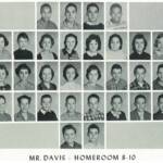 1960 Homeroom 8-10, Mr. Davis. 1-1st Jerry Nelms, 3rd Pat Harris. 1960 Homeroom 8-10, Mr. Davis