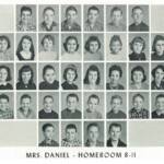 1960 Homeroom 8-11, Mrs. Daniel. 1-5th Robert Wellman, 6th George Flint 2- 4th Louise Burns, 5th Rita Ashley, 7th Barbara Abbott 1960 Homeroom 8-11, Mrs. Daniel.