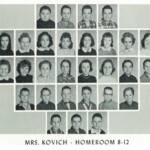 1960 Homeroom 8-12, Mrs. Kovich. 1- 1st John McCormack 2- 1st Ovaltine Thompson, 3rd Wilma Workman 3- 2nd Connie Christian, 3rd Letha Bazzilla, 4th Barbara Tacket, 6th Carol Pennington, 7th Manuel Ojeda 4- 2nd Roger Bumgarner, 3rd Ronald Vance, 5th Michael Barker, 6th Lee Browning 5- 2nd James Spence, 3rd James Fisher. 1960 Homeroom 8-12, Mrs. Kovich