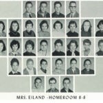 1960 Homeroom 8-8 Mrs. Eiland. 1-1st Joe Spence, 2nd Raymond Flemings, 3rd Everette Conway, 4th Thomas Woolcock 2- 2nd Susan Borth, 3rd Jean Smith, 4th Lynn Campbell, 6th Sara Vaughn, 7th Sharon Buskirk, 8th Dosha Carter 3- 3rd Gail Sexton, 4th Redith York, 6th Judith Rutherford, 8th Barbara Perry 4- 2nd Larry King, 5th Ted Hale 5- 2nd Charlie Collier. 1960 Homeroom 8-8 Mrs. Eiland