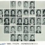 1960 Homeroom 9-3, Mrs. Tyson. 3- 4th Sandy Tabor, 6th Janice Vaughn 5- 1st Danny Allen, 4th Dennis Allen. 1960 Homeroom 9-3, Mrs. Tyson