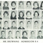 1960 Homeroom 9-4, Mr Browning. 4- 5th Jackie Hinchman, 6th Roy Ferguson. 1960 Homeroom 9-4, Mr Browning