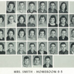 1960 Homeroom 9-5, Mrs. Smith. 1-1st Carolyn Evans, 3rd Billy Elkins 2-7th Jonnie Matney 3- 3rd Margaret Conley 4- 5th Roger Curry. 1960 Homeroom 9-5, Mrs. Smith