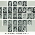 1960 Homeroom 9-7, Mr. Dingess. 1-1st Phyllis Keathley, 2nd Faye Moore. 2-4th Ruby Sue Elkins, 3-2nd Kenneth Hopkins. 1960 Homeroom 9-7, Mr. Dingess