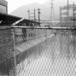 1963 Logan, WV. Flooding of Island Creek behind the power company Service Bldg. Courtesy of David R. Stillwell. 1963 Logan, WV.