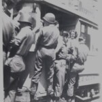 319 Medical on leave in Paris - hanging on local transportation WWII photos of Steve Tarkany, Logan County, WV