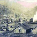 Burning slate dump at Mud Fork courtesy of Paula Solar. Date unknown. Image 16496. Burning slate dump at Mud Fork in Logan County, WV.