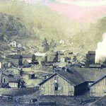 Burning slate dump at Mud Fork courtesy of Paula Solar. Date unknown. Image 16496. Burning slate dump at Mud Fork in Logan County, WV.