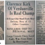 Clarence Kirk Wins 1938 Tri-State Marble Championship. Logan Banner clipping courtesy of Dwight Williamson. Clarence Kirk win 1938 Marble Championship