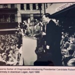 Raamie Barker introducing Robert Kennedy, Logan, WV