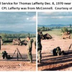 Memorial Service for CPL Thomas Lee Lafferty Dec. 8, 1970 near Chu Lai, Vietnam. CPL Lafferty was from McConnell. Courtesy of Herb Harvey. Thomas Lee Lafferty, McConnell, WV