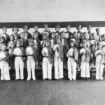 Stollings School rhythm band about 1937. The School had eigth grades, one through eight. Courtesy of Robert Harvey. stollings School rhythm band photo, Stollings, WV