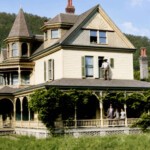 Colorized photo of the old Nighbert Mansion that once stood in downtown Logan at Dingess Street and Water, where the Exxon Station is now. Colorized photo of the old Nighbert House, Logan, WV